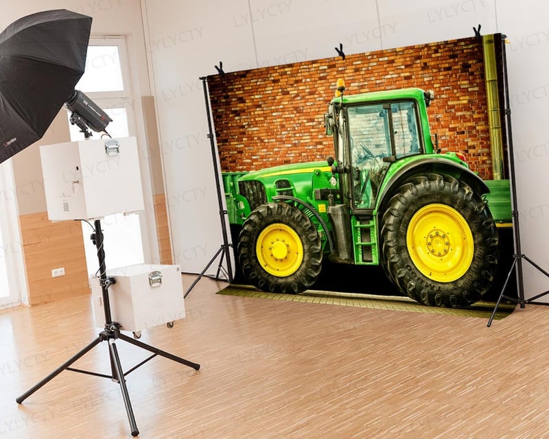 LYLYCTY 7x5ft Tractor Background Car Theme Photography Background Brick Wall Studio Photography Backdrop Props LYGE1008 - Image 5